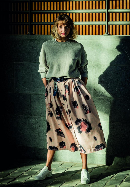 Fibre Mood Alix Skirt | Light Stretch Baumwolle tiger